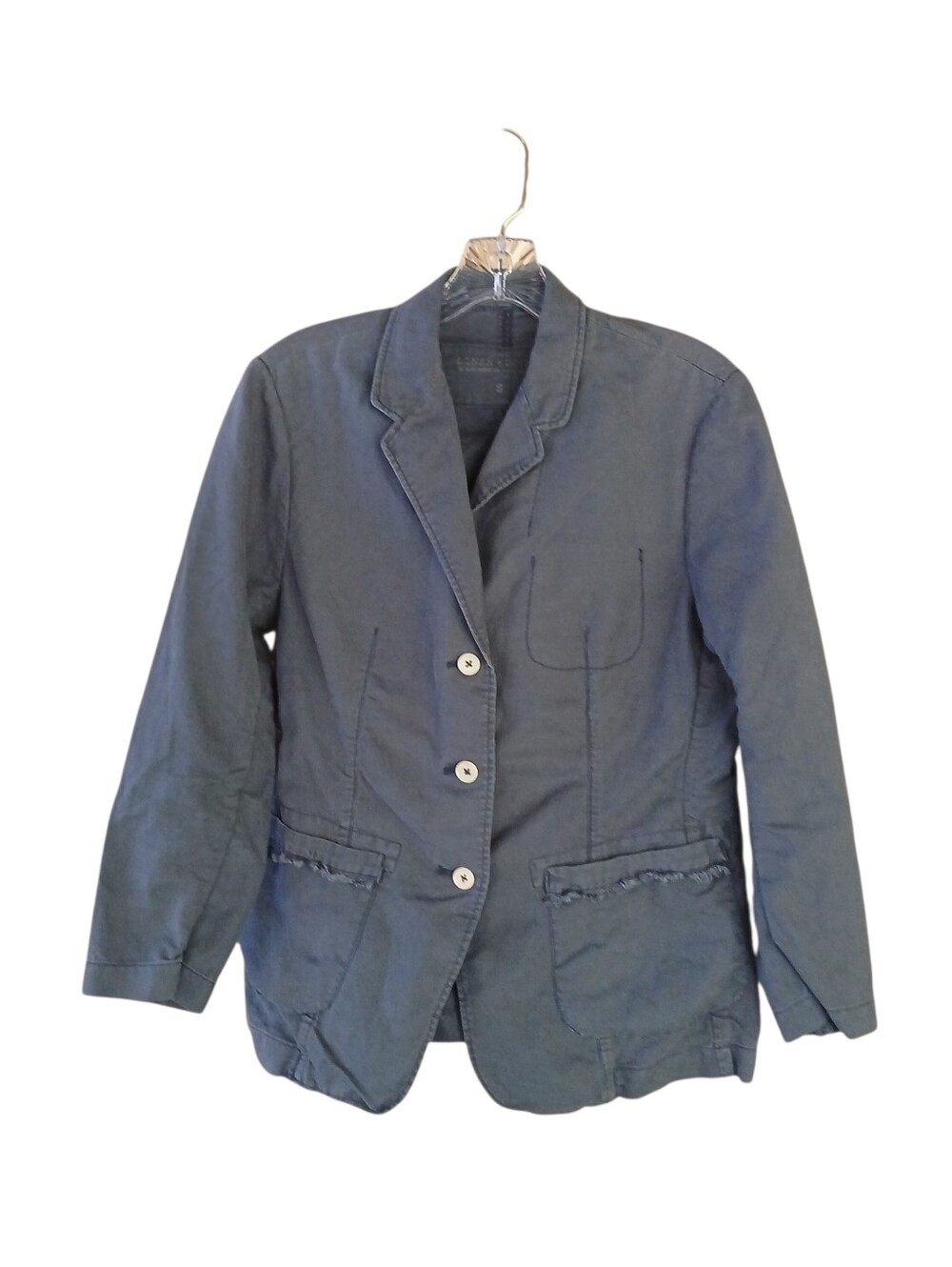 G1 Basic Goods Slate Blue Linen & Cotton Casual Blazer Small